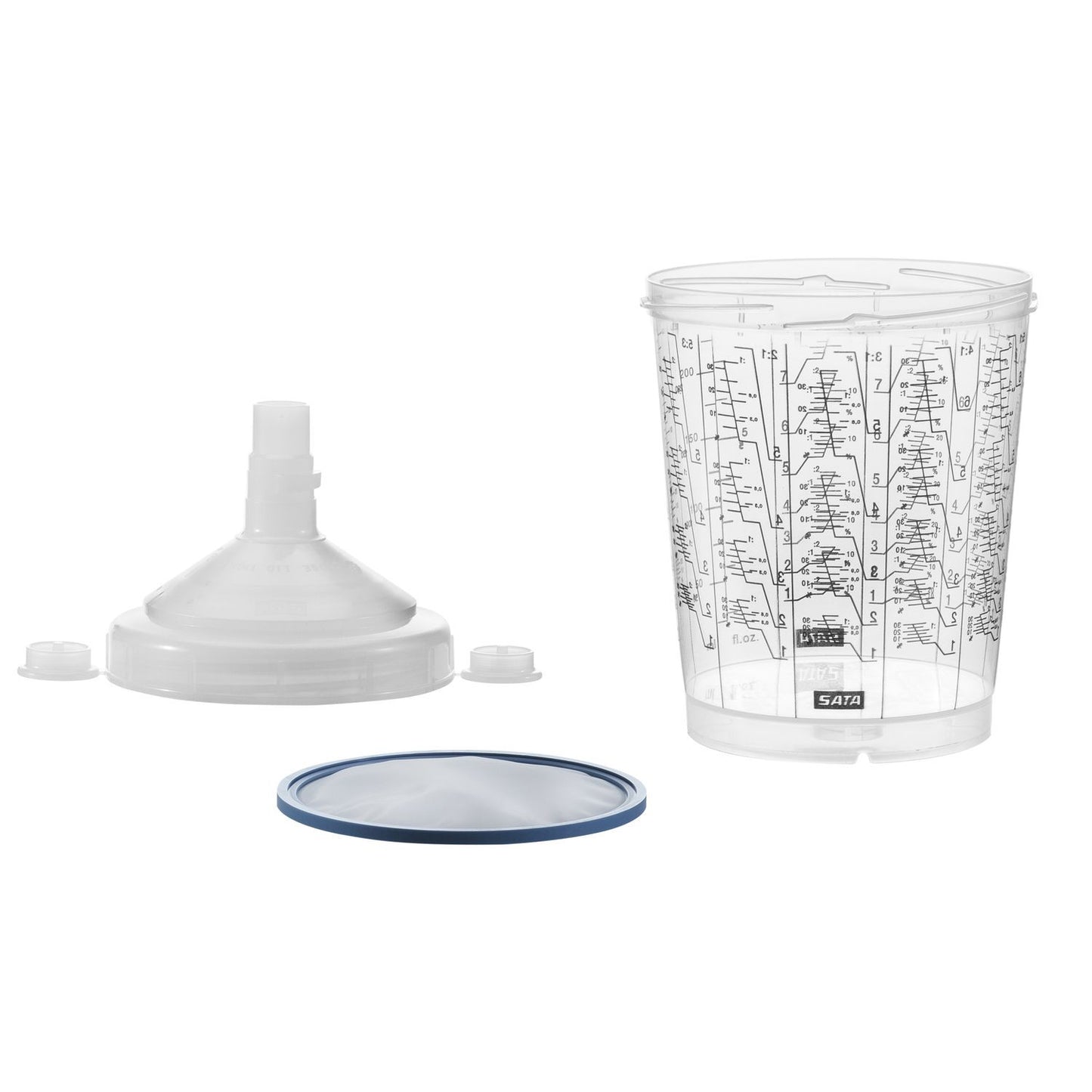 SATA Spray Equipment RPS Cup, 0.3L, Std Lid, 125m Flat Sieve, 50 Pk