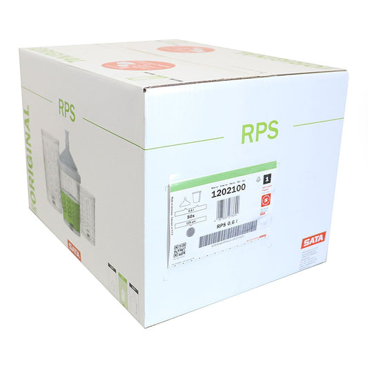 SATA Spray Equipment RPS Cup, 0.6L, Std Lid, 125m Flat Sieve, 50 Pk