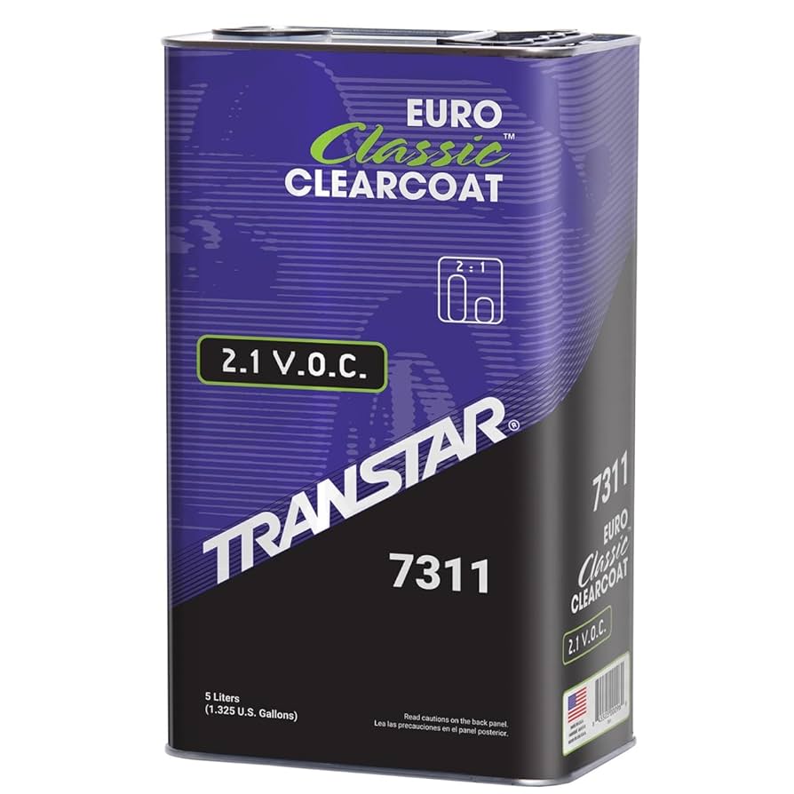 TRANSTAR® Finish-Tec® Euro Classic 7311 2.1 Low VOC Clearcoat, 5 L Can, 2:1 Mixing