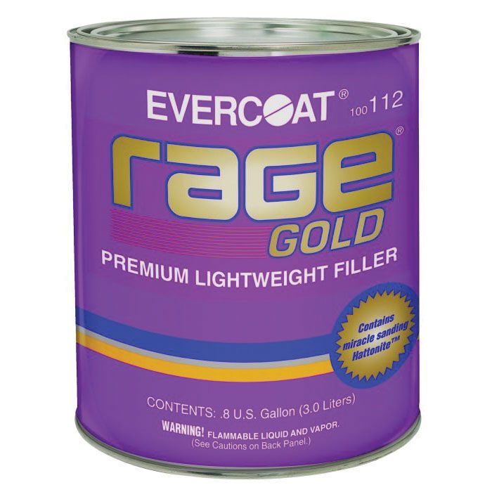 EVERCOAT® Rage® Gold Lightweight Premium Body Filler, 1 Gallon Can, Gray, Liquid