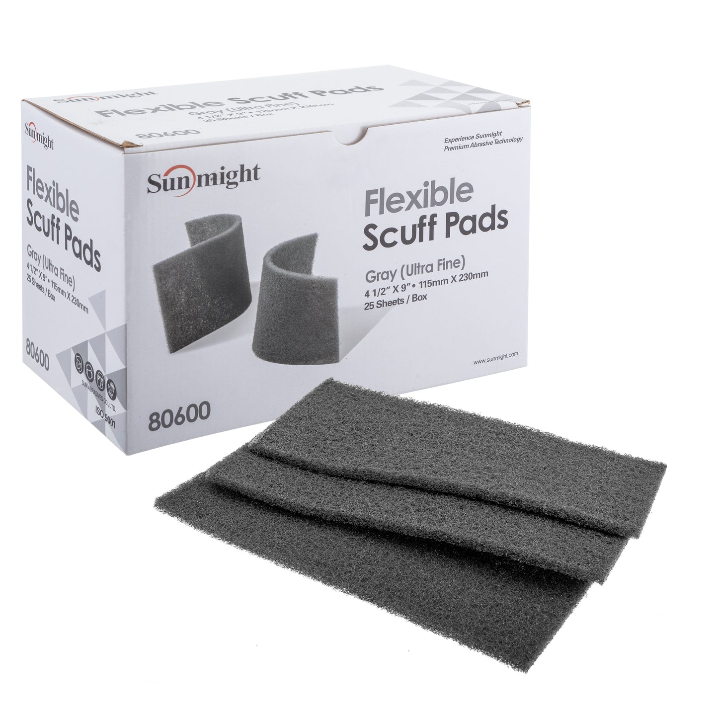 Sunmight 80600 Flex Scuff Pad, Ultra Fine, 4-1/2 in W x 9 in L, 20 Sheets per box