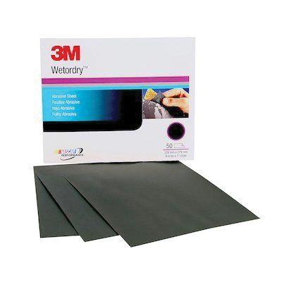 3M™ Wetordry™ 213Q Series Abrasive Sheet, Medium Grade, Black, Wet/Dry, 50 Sheets per box