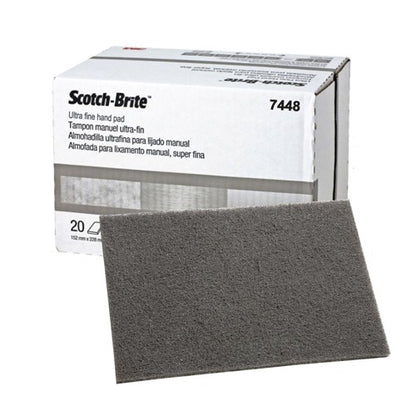 3M™ Scotch-Brite™ 07448 Non-Woven Hand Pad, Ultra Fine, 20 Sheets per box