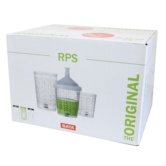 SATA Spray Equipment RPS Cup, 0.6L, Std Lid, 125m Flat Sieve, 50 Pk