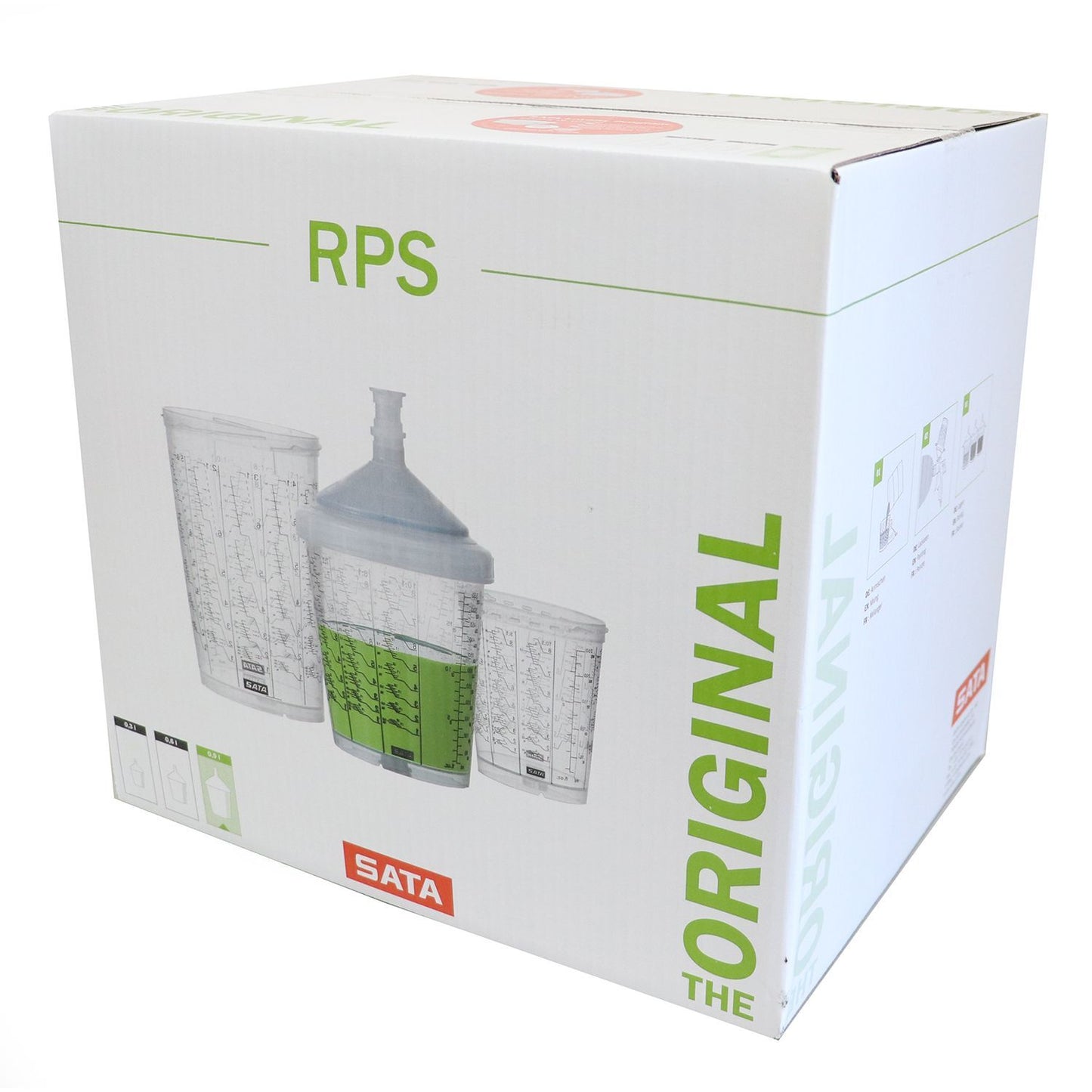 SATA Spray Equipment RPS Cup, 0.9L, Std Lid, 125m Flat Sieve, 50 Pk