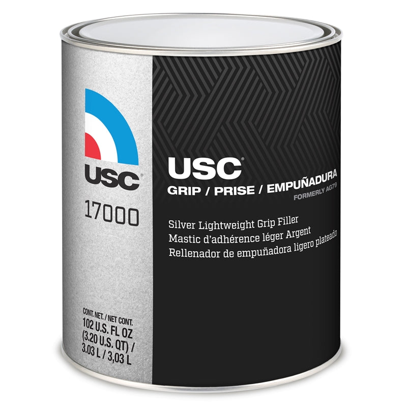 USC® USC® GRIP 17000 Lightweight Body Filler, 1 gal, Gray, Paste/Gel, Lightweight