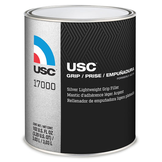 USC® USC® GRIP 17000 Lightweight Body Filler, 1 gal, Gray, Paste/Gel, Lightweight