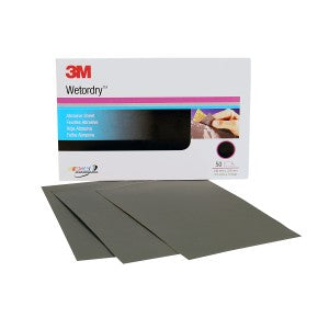 3M™ Imperial™ Wetordry™ 401Q Series Abrasive Sheet, Fine Grade, Black, 50 Sheets per box
