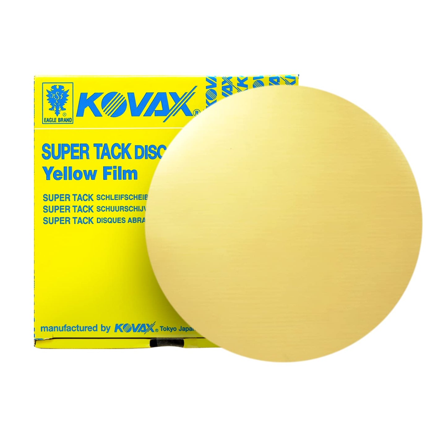 KOVAX® Super-Tack Yellow-Film 6" No Hole Disc, 50 Discs per box