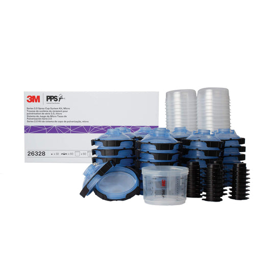 3M™ PPS™ 26328 Series 2.0 Micro Spray Cup System Kit, 90 mL, Transparent, Use With: Accuspray™ Spray Gun