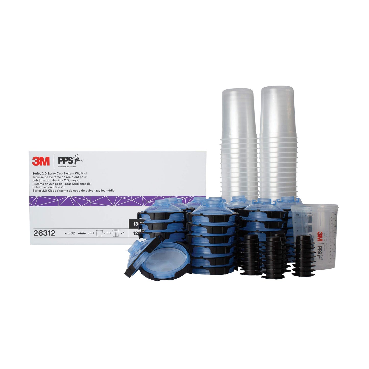 3M™ PPS™ 26312 Spray Cup Liner Kit, 400 mL, use with Liners