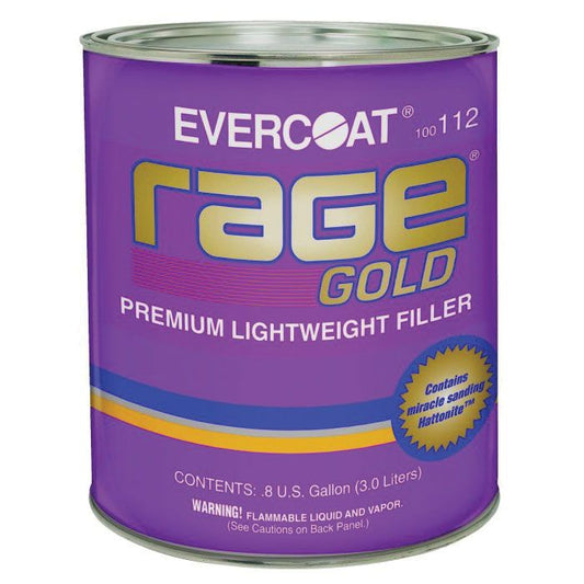 EVERCOAT® Rage® Gold Lightweight Premium Body Filler, 1 Gallon Can, Gray, Liquid