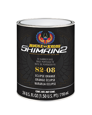 HOUSE OF KOLOR® SHIMRIN2® S2-08-Q01 FX Karrier Series Universal Basecoat, 1 qt Can, Eclipse Orange