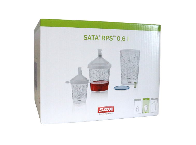 SATA® RPS® 0.6L Paint Cups 125M Flat Sieve (60/BOX)