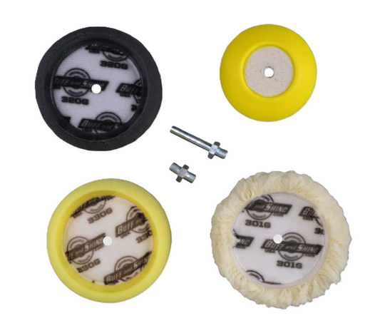 BUFF and SHINE TP-325W 4-Piece 3 inch Buffing Pad Kit, Foam Pad