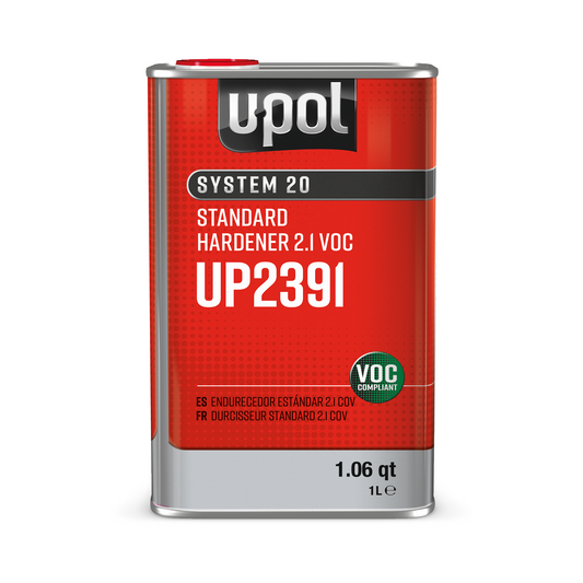 U-POL® SYSTEM 20 UP2391 Standard Hardener, 1 L, Use With: 2.1 VOC 2K Primers and Clearcoats