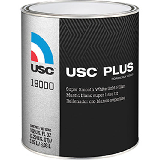 USC® USC® PLUS 19000 Premium Lightweight Body Filler, 1 gal, White, Paste/Gel, Premium Lightweight