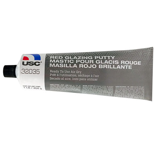 USC® 32035 Red Glazing Putty, 1 lb Tube, Paste/Gel