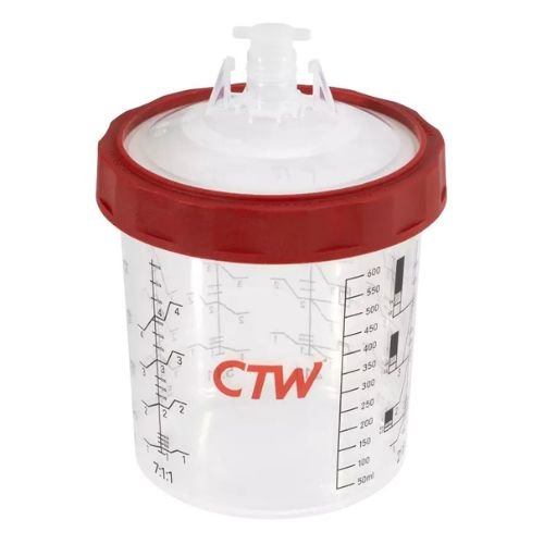 CTW Disposable Paint Cup System 125 Micron, 50 pc Lid/Liner Kit