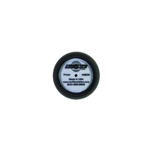 BUFF and SHINE 320G Curved Back Grip Pad, 3 in Dia, 1 in THK, Hook and Loop Attachment, Polyester Foam Pad, Black