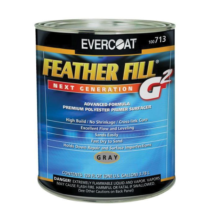 EVERCOAT® FEATHER FILL® G 2™ 100713 High-Build Polyester Primer Surfacer, 1 gal Round Can, Gray
