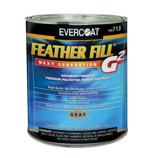EVERCOAT® FEATHER FILL® G 2™ 100713 High-Build Polyester Primer Surfacer, 1 gal Round Can, Gray