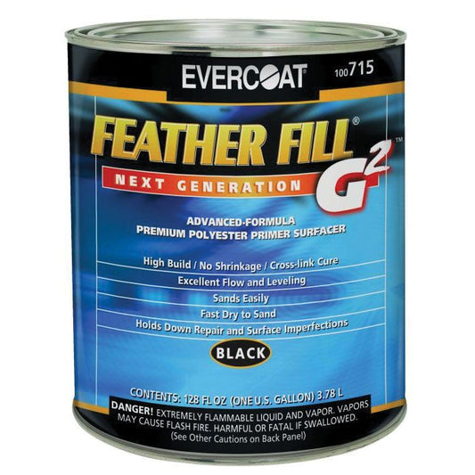 EVERCOAT® FEATHER FILL® G 2™ 100715 High-Build Polyester Primer Surfacer, 1 gal Round Can, Black