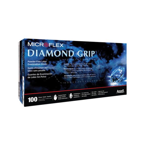 Microflex® Diamond Grip® General Purpose Disposable Exam Gloves, Natural Rubber Latex, Natural, 100 Gloves per box