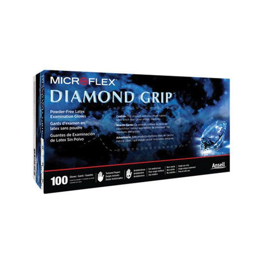 Microflex® Diamond Grip® General Purpose Disposable Exam Gloves, Natural Rubber Latex, Natural, 100 Gloves per box