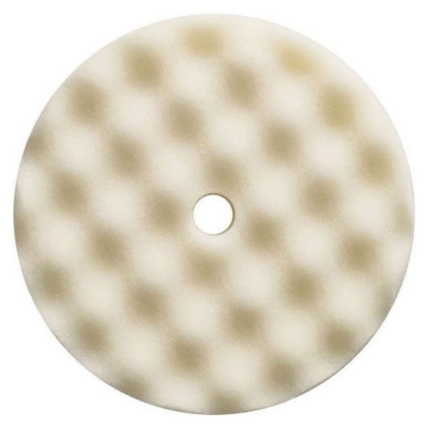 Presta 890171 Single Sided Heavy Cut Cutting Pad, 8-1/2 in Dia, Hook and Loop Attachment, Foam Pad, White
