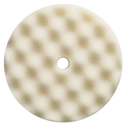 Presta 890171 Single Sided Heavy Cut Cutting Pad, 8-1/2 in Dia, Hook and Loop Attachment, Foam Pad, White