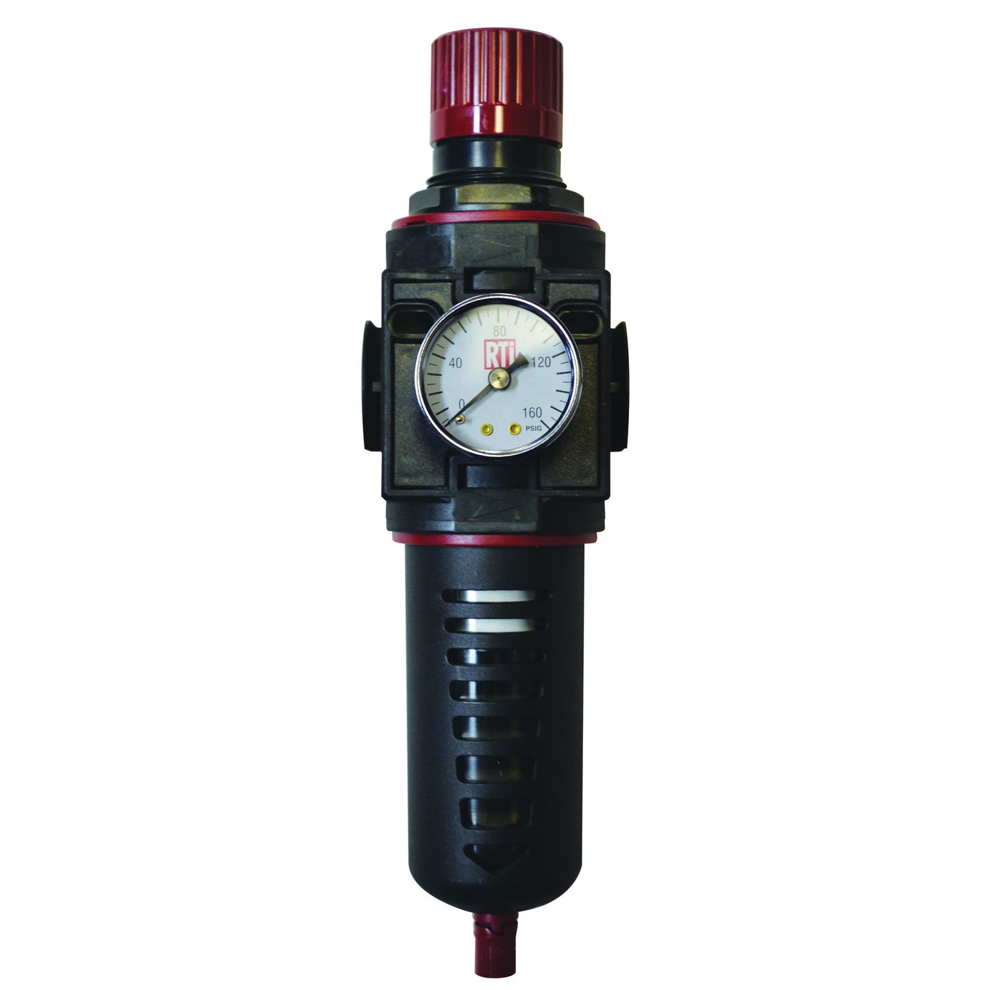RTi FR500-G Filter/Regulator, 1/2 in Inlet/Outlet, 80 scfm, 5 um, 120 deg F Maximum, 180 psig Maximum Supply