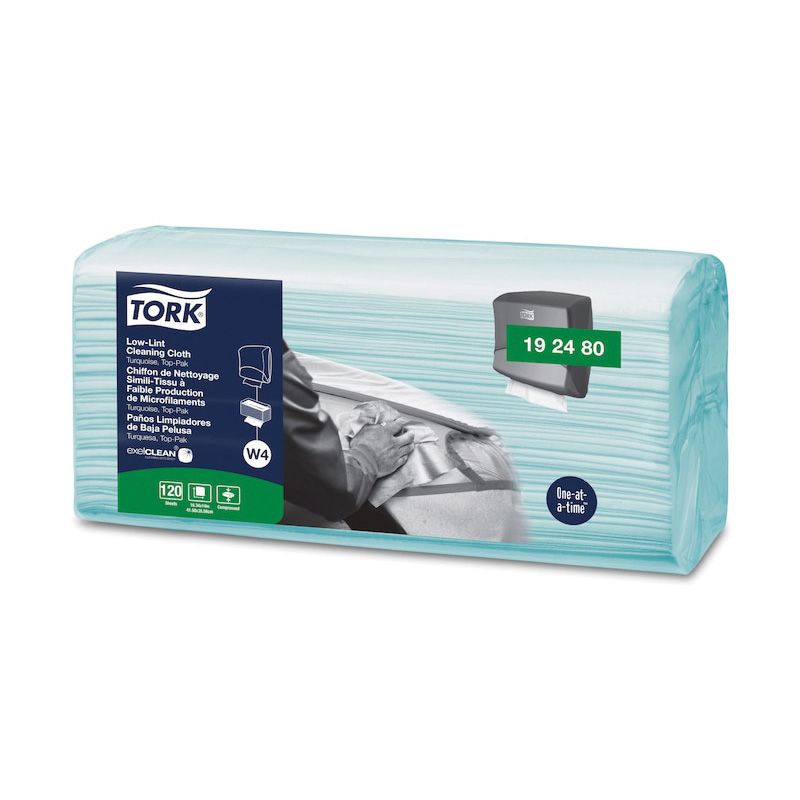 Tork® 192480 Top-Pak Low-Lint 1-Ply Cleaning Cloth, 4.3 in L x 14 in W